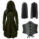 thumbnail image 2 of Vestido vintage para mujer, disfraz de arquero medieval renacentista, con capucha, con cordones, suéter largo con capucha, capa para Halloween, 2 of 4