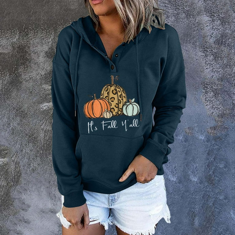 JWZUY Womens It's Fall yall Pumpkin Print Sweatshirts Fall 2023