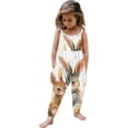 thumbnail image 2 of Toddler Baby Girl Easter Outfit Jumpsuit Spaghetti Strap Overalls Romper Bell Bottoms Pants Cute Clothes White 2-3 Years, 2 of 6