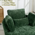 thumbnail image 4 of Aukfa 42" Oversized Swivel Accent Chair w/ Lumbar Pillow, Living Room Barrel Chair Read Chair, Green, 4 of 8