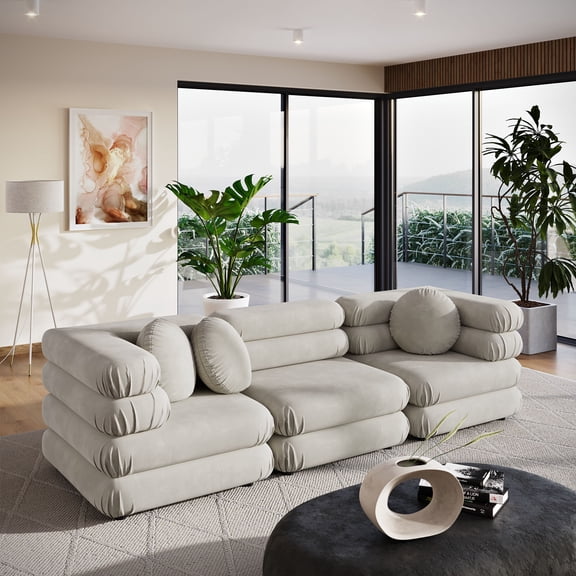 Jubilee 3-Piece Sectional Sofa in Almond