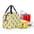 thumbnail image 4 of Rateoe Yellow Corn Pattern Insulated Lunch Bag with Thick Aluminum Foil Lunch Tote Bag with Front Pocket for Men and Women, Ideal for Work, School, Picnics, and Travel, 4 of 5
