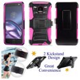 thumbnail image 1 of for 5.5" Motorola Z moto Z DROID Case Belt Clip Holster Phone Case 2 Kick stand Hybrid Shockproof Armor Impact Bumper Cover Pink, 1 of 4