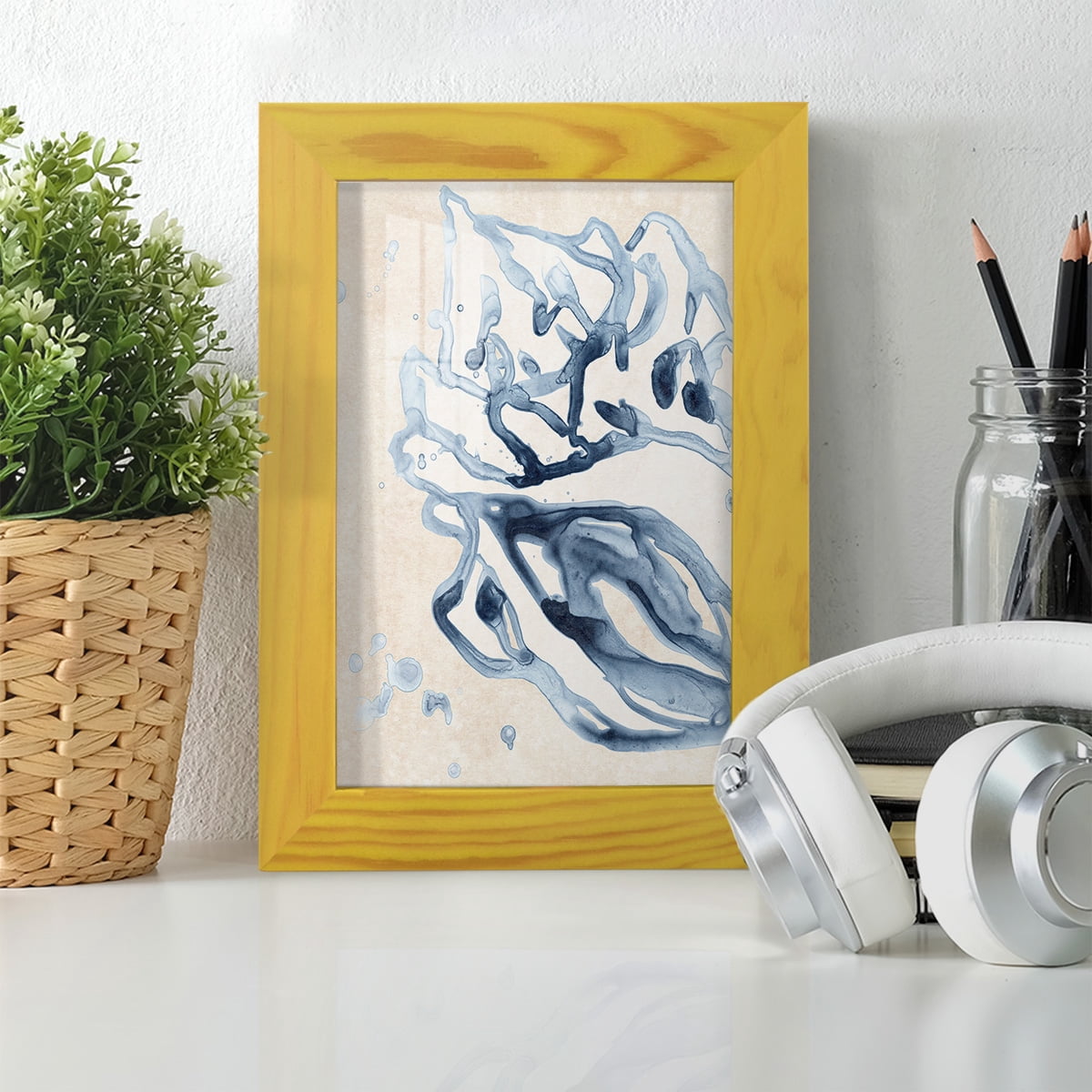 Water Shells II - Framed Print w/glass - Sunflower Yellow