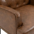 thumbnail image 3 of DREAMSIDEA Leather Accent Chair Living Room, Comfy Single Sofa Reading Chair Nailhead Trim for Bedroom, Brown, 3 of 6