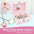 thumbnail image 3 of Musical Jewelry Box,Music Jewelry Box Musical Ballerina Jewellery Box for Girl Music Box with Rotating Ballerina Ballet Birthday Present,Pink,5.83x4.17x3.35 in, 3 of 11
