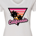 thumbnail image 4 of Inktastic California with Triangle and Palm Trees Women's V-Neck T-Shirt, 4 of 5
