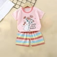 thumbnail image 2 of Elainilye Fashion Toddler Summer Outfits Boys Girls Cute Short Sleeve Print Casual Suit Baby Clothes Shorts Set, Sizes 3M-6T, 2 of 4
