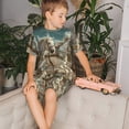 thumbnail image 4 of Fotbe Roman Chariot Horse Race Pijama Estampada de 2 Piezas para Niños – Ropa de Dormir de Manga Corta Cómoda para Niños y Niñas, Camiseta y Shorts de Algodón-X-Large, 4 of 6
