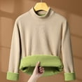 thumbnail image 4 of Vinsonshop Womens Thermal Underwear Womens Turtleneck Tops Long Sleeve Turtleneck Women Winter Tops for Women Thermal Wear for Women Fleece Lined Long Sleeve Shirt Women Khaki M, 4 of 5