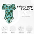 thumbnail image 6 of Uemuo Pineapple Sea Turtle Pattern Women's One Piece Short Sleeve Swimsuit Rash Guard Surfing Modest Quick-drying Swimsuit Beach Essentials-Small, 6 of 9