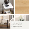 thumbnail image 4 of Joyyskill 2 Tier End Table Faux Marble Top, Rectangular Side Table with Metal Frame Bedside Nightstand with Open Storage Shelves for Small Space, Natural Oak, 4 of 6