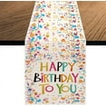 thumbnail image 1 of Spring Summer Birthday Table Runner 13x70 Inch, Holiday Dining Décor, NonSlip Dining Linen Cloth, Perfect for Home Parties, 1 of 6