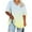 Yellow, variant on Hrsba Womens Plus Size Summer Tops Gradient Color V Neck Short Sleeve Basic Tee Shirt Casual Ladies Top