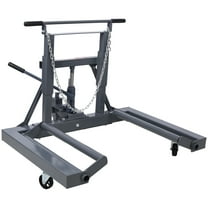 Heavy-Duty Dual Wheel Dolly with Built-In Jack for Large Truck Tire Maintenance, 1500 lb Capacity, Adjustable Height and Space-Saving Design