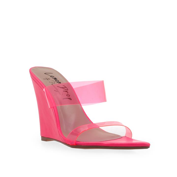 pink clear mules