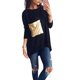 thumbnail image 4 of Camiseta Informal De Manga Larga Con Cuello Redondo Y Lentejuelas Para Mujer (Azul Marino)(L)-123148.11 Tmvgtek Mujer, 4 of 7