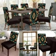 thumbnail image 3 of Multicolored Aztec Dining Chair Cover Set of 4,Rustic Tribal Patterns Ethnic Bohemian Stretch Chair Protectors Slipcover,Spandex Kitchen Chair Seat Back Cushion Slip Cover for Dining Room,Party,Hotel, 3 of 6