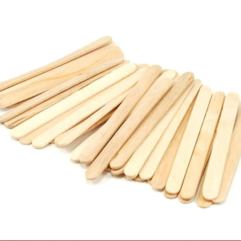Wideskall Flat Natural Wood Craft Sticks Popsicle Sticks Bulk 4-1/2