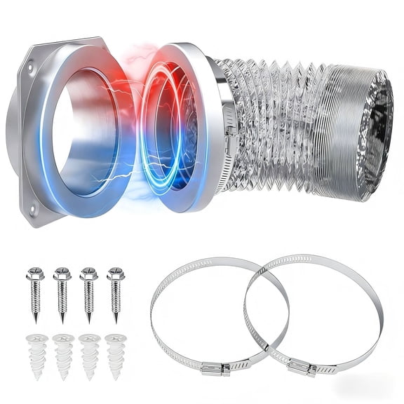 Magnetic Dryer Vent Coupler DV180 Sealed Dryer Vent Connector Kit Easy Clean Quick Connector Includes 2.6 ft 4 in Tubing and Two Stainless Steel Clamps