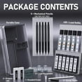 thumbnail image 7 of Four Candies Metal Mechanical Pencil Set,5 Count, Metal Mechanical Pencils 0.5, 0.7, 0.9,2.0(2Pcs), 420Pcs Leads (4B 2B HB 2H Color), for Writing Sketching Drawing (Black), 7 of 7