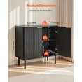 thumbnail image 3 of KFFKFF Mid-Century Coffee Bar Cabinet with Fluted Design, Two-Tier Storage, and Sliding Barn Door, Ideal for Living Room or Entryway, 31.5 x 14.7 x 31.5 in, Black, 3 of 9