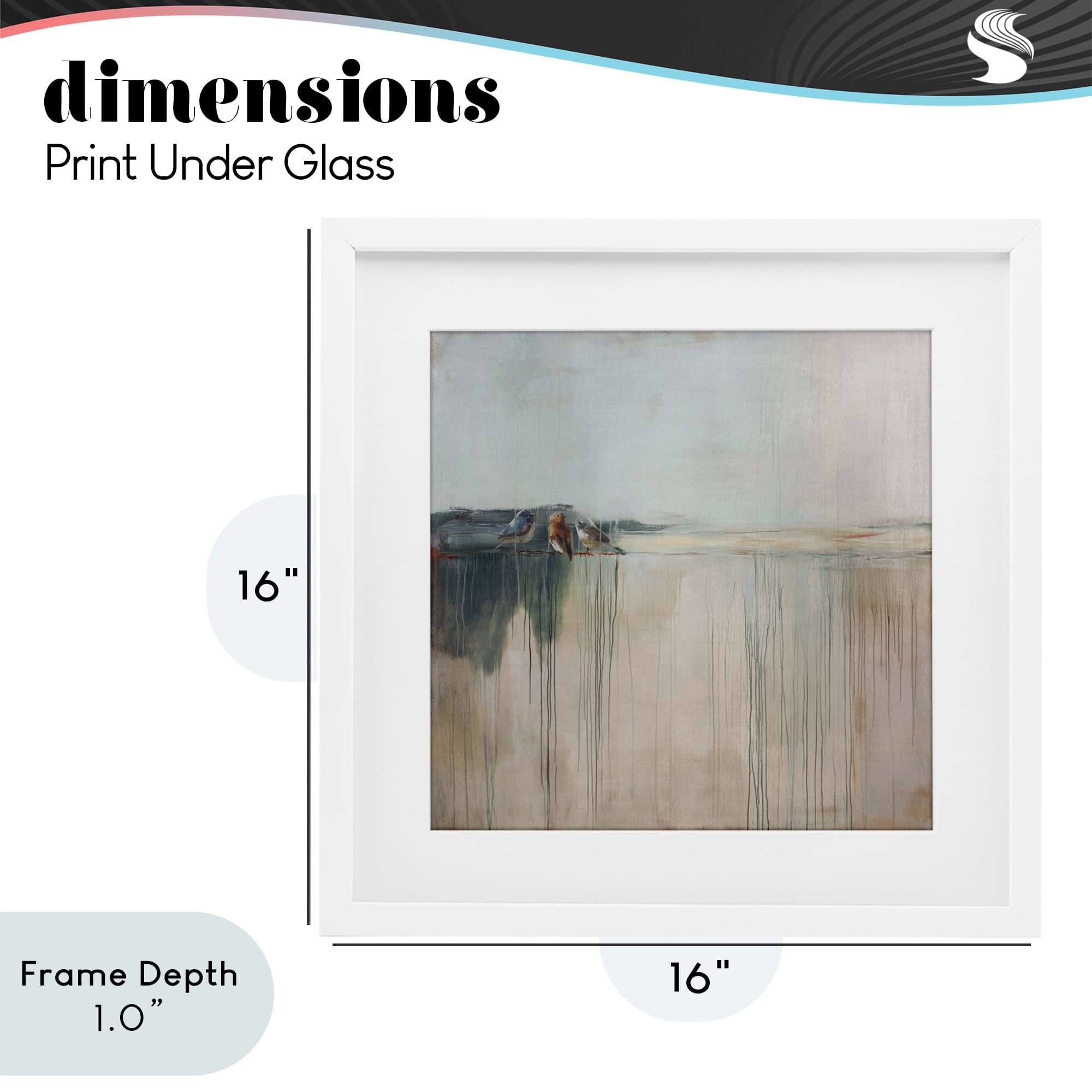 Stupell Industries Drips And Feathers Abstract White Framed Print Under Glass, design by Svetlana Aleynikova