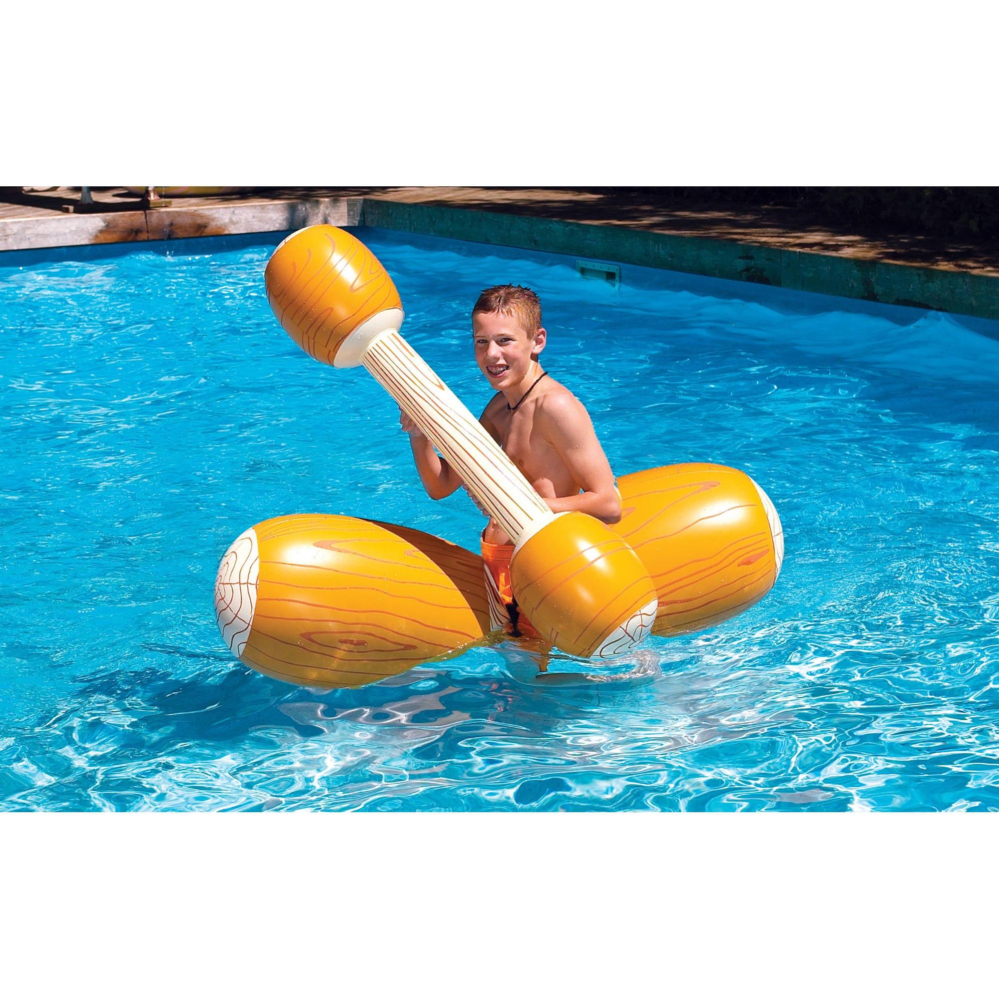 Swimline Log Flume Joust Swimming Pool Inflatable Float Game Set 
