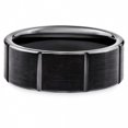 thumbnail image 2 of 9Mm Large Satin Finish avec des Lignes Noires Anneau, 2 of 2