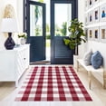 thumbnail image 6 of iOhouze Christmas Rug 4x6 White and Red Outdoor Rugs Washable Cotton Checkered Rug Outdoor Indoor Area Rugs Welcome Mats for Front Door Farmhouse Entryway Home Entrance, 6 of 7