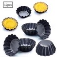 thumbnail image 1 of Moldes para tarta de huevo, 12 unidades, mini molde para tarta para hornear, moldes de latas de aluminio, 1 of 5