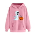 thumbnail image 3 of EchfiProm Pink Sweatshirts for Womens Hooded Oversized Long Sleeve Ghost Print Casual Ladies Tops Pullover M, 3 of 5
