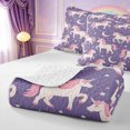 thumbnail image 4 of Manfei Cute Unicorn Quilt Full 3-Piece,Cartoon Animal Full Bedspread Sets,1 Coverlet and 2 Pillowcases, 4 of 7
