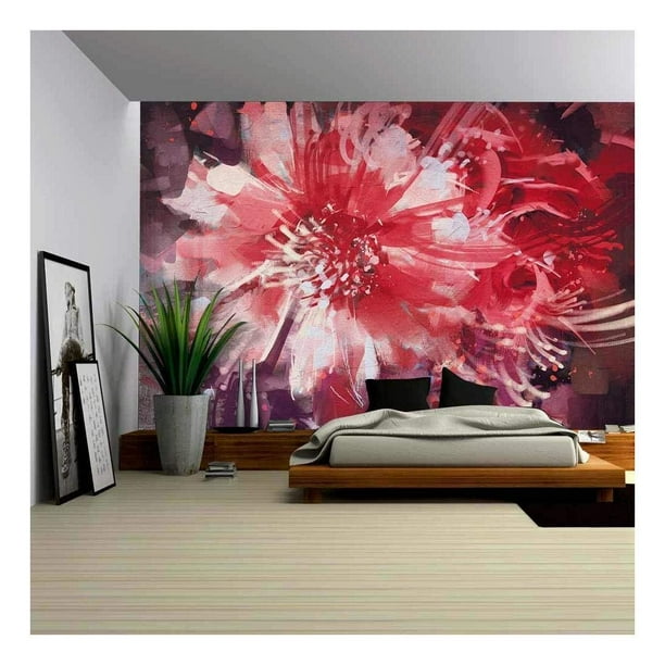 Wall26 Beautiful Autumn Flowers Old Painting Style Removable Wall Mural Self Adhesive Large Wallpaper 100x144 Inches Walmart Com Walmart Com
