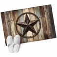 thumbnail image 2 of Country Star Washable Area Rug 2 x 3 ft Farmhouse Star Brown Beige Wood Grain, Soft Non Slip Rugs Stain Repellent Indoor Felt Carpet for Living Dining Room Bedroom Home Office, 2 of 9