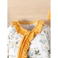 thumbnail image 4 of Bagilaanoe Newborn Baby Girl Fall Jumpsuits Flower Print Long Sleeve Bodysuits + Headband 6M 12M 18M 24M Infant Zipper One Piece Rompers, 4 of 8