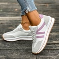 thumbnail image 5 of Rokment Platform Running Shoes Fashion Sneakers for Women Comfortable Trendy Casual Color Block Suede Leather Chunky Non Slip Walking Tennis Skate Shoes White Size 6, 5 of 9