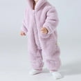 thumbnail image 3 of Cozy Baby Girls Long Sleeve Hooded Jumpsuit Romper Winter Warm Outfit Ideal for and Outdoor Activities, 3 of 3