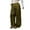 Army Green, variant on Womens Pants Olive Green Leopard Print Satin Fabric Drawstring Waist Wide-Leg Fit Casual Vacation Daily Errands Retro Style Trendy Pants