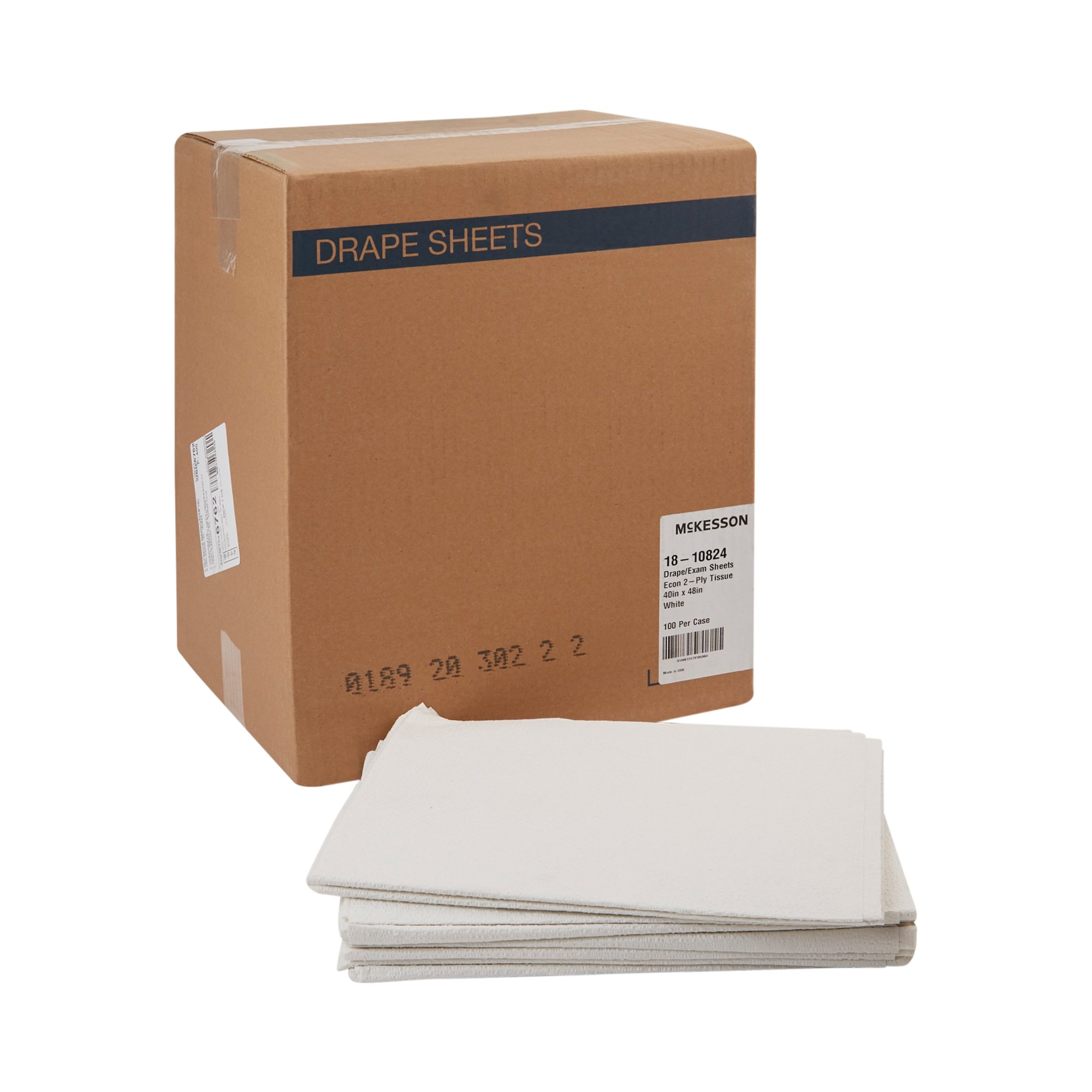 McKesson Exam Drape Sheets for Physical, Medical - Tissue, 40 in x 48 in, 100 Ct