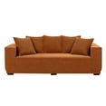 thumbnail image 3 of 88.97”W Corduroy Sofa Couch with 5 Pillows, Modern 3 Seater Comfy Cloud Couches Filled with Thick Foam for Living Room Apartment Bedroom Office Small Space, Bottom Frame, Black, 3 of 4