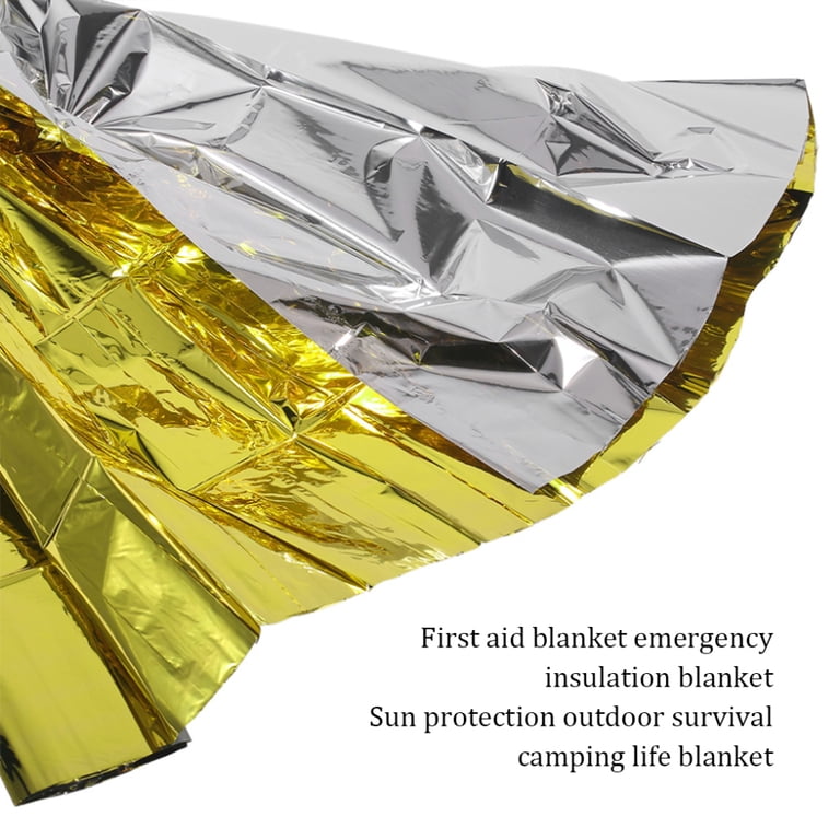 First Aid Thermal Emergency Blanket Portable Reflective Gold Silver Foil  Space Blanket for Emergency and Survival Gold Silver 130*210 - Walmart.com