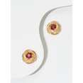 thumbnail image 2 of 18K Yellow Gold Plated Sterling Silver Created Ruby July Birthstone Love Knot Stud Earrings for Women Gift for Her, 2 of 6