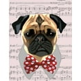 thumbnail image 2 of Fab Funky 12x14 Gold Ornate Wood Framed with Double Matting Museum Art Print Titled - Pug with Red and White Spotty Bow Tie, 2 of 4
