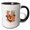 Black/White, variant on 3drose, Stylized Colorful Love Word, a Skull, Rose Flowers. Cinco De Mayo Joy, 11oz Two-tone Yellow Mug
