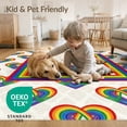 thumbnail image 4 of ODIKA Interlocking Bold Border Welcome Striped Doormat Motif Door Playful for Great Room, Indoor Open Concept, Large Living Low Profile Flatwoven, 4 of 7