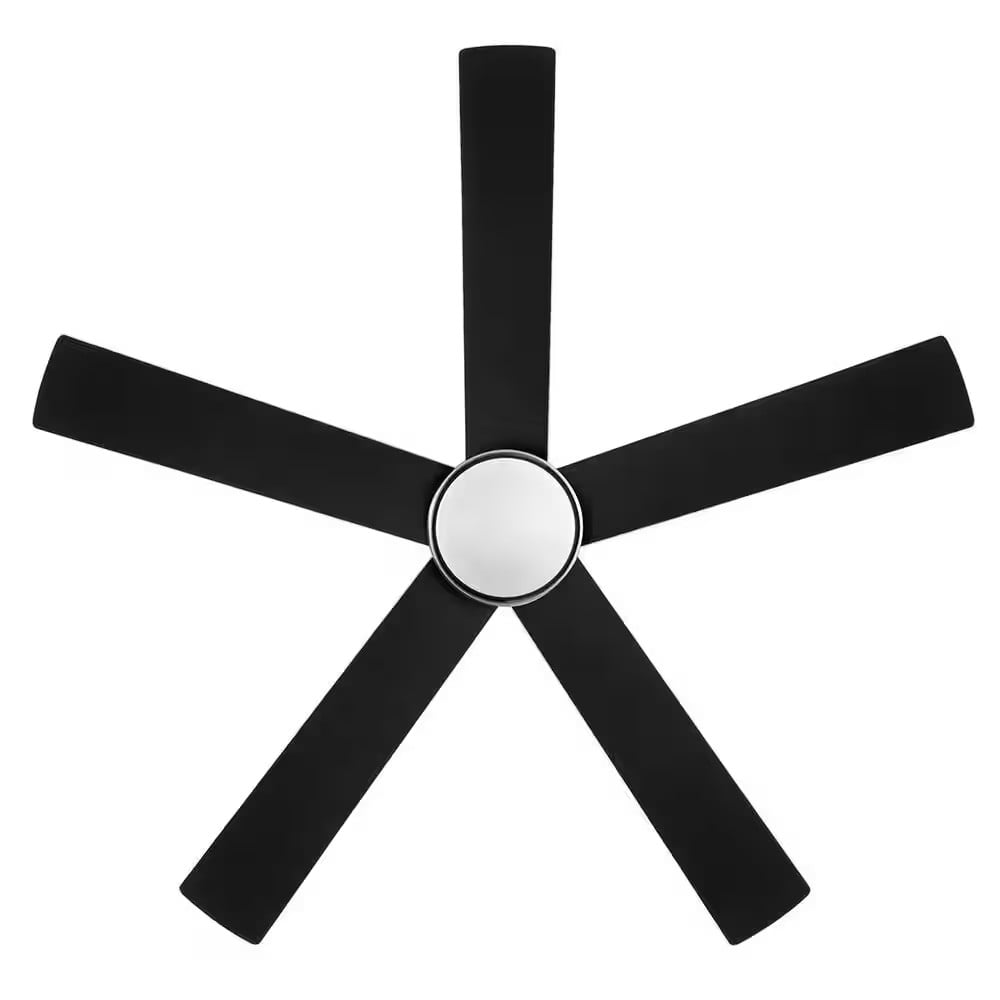 Benning 52 in. Indoor Brushed Nickel Downrod Ceiling Fan with Adjustable White Light LED and Remote Control Included