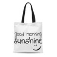 thumbnail image 1 of POGLIP Canvas Tote Bag Humor Good Morning Funny Words Silly Unique Reusable Handbag Shoulder Grocery Shopping Bags, 1 of 1