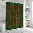 thumbnail image 6 of Vintage Red Roses Shower Curtain, Waterproof Shower Curtains for Bathroom, Green Abstract Art Floral Ethnic Washable Fabric Bathtub Curtain Set Bath Decor with 12 Hooks 48"x72", 6 of 8
