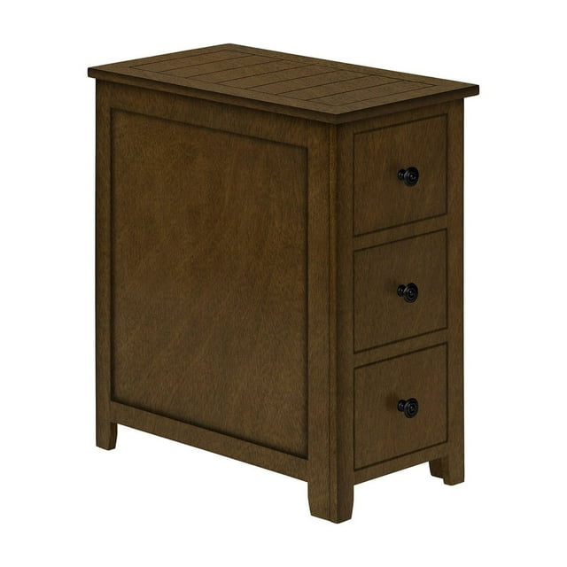 Monarch Specialties I 3959 - Table d'Appoint, Bout de Canapé, Table d'Appoint, Table de Nuit, Étroite, Chambre, Tiroir de Rangement, Lampe, Placage Brun, Transitionnel